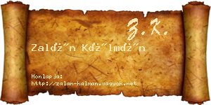 Zalán Kálmán névjegykártya
