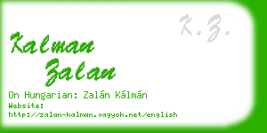 kalman zalan business card