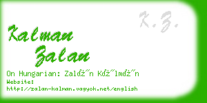 kalman zalan business card